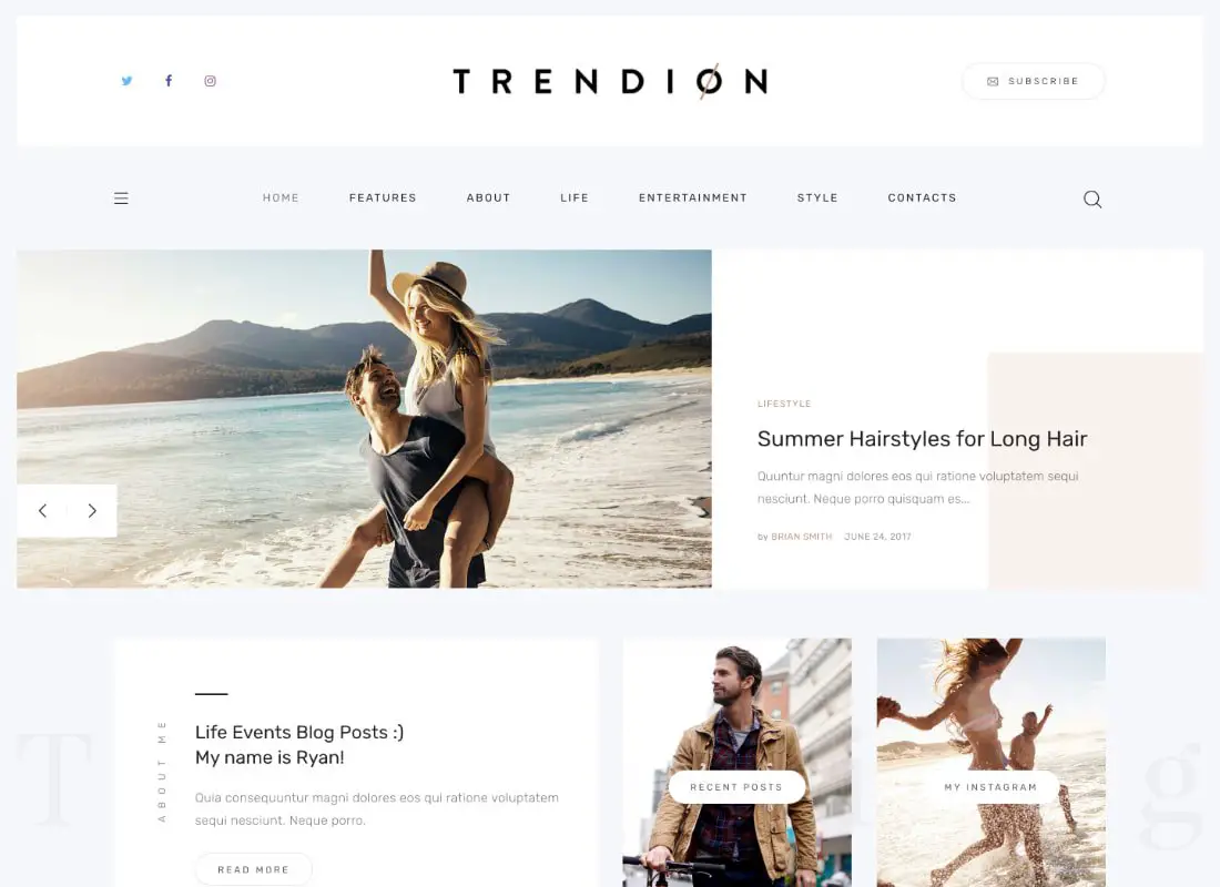 Trendion | Un thème de blog et de magazine de style de vie personnel