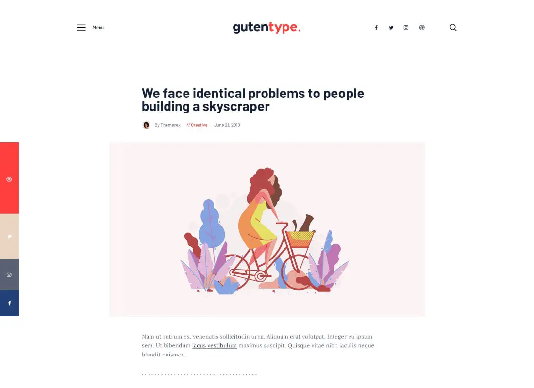 Gutentype | Thème WordPress 100% Gutenberg pour le blog moderne