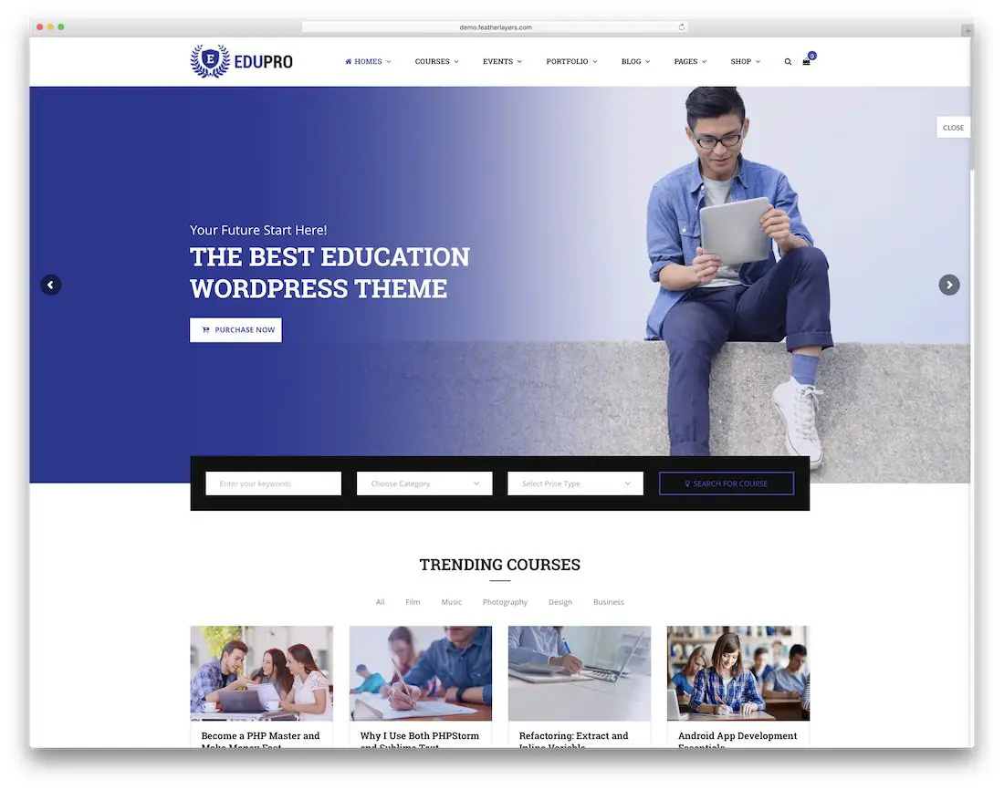 30 meilleurs modèles de site Web d'éducation gratuits et à prime 2019