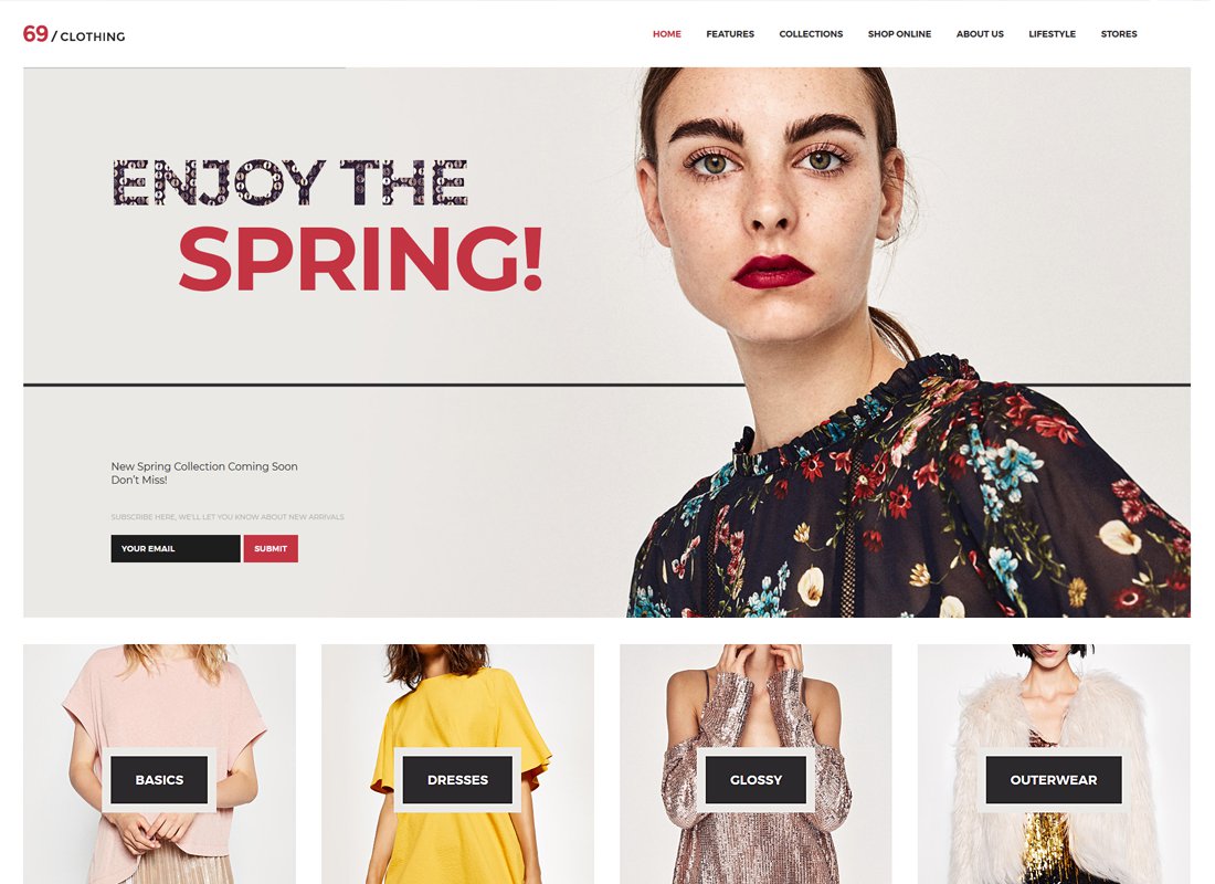 69 Vêtements - Boutique de marque et boutique de mode Thème WordPress