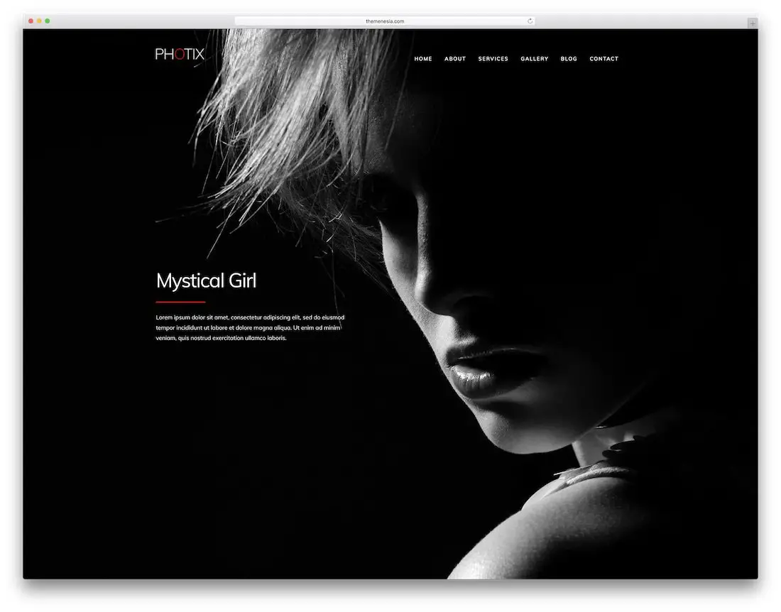 modèle de site web photix photography