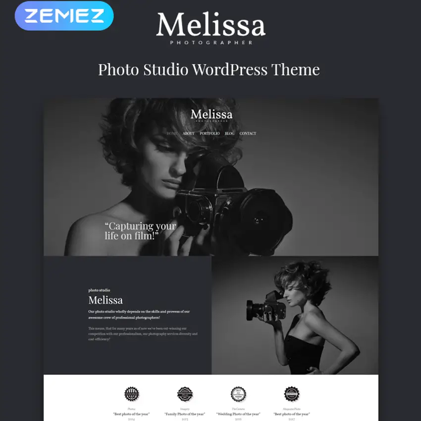Melissa - Photography Multipurpose Creative Elementor Thème WordPress