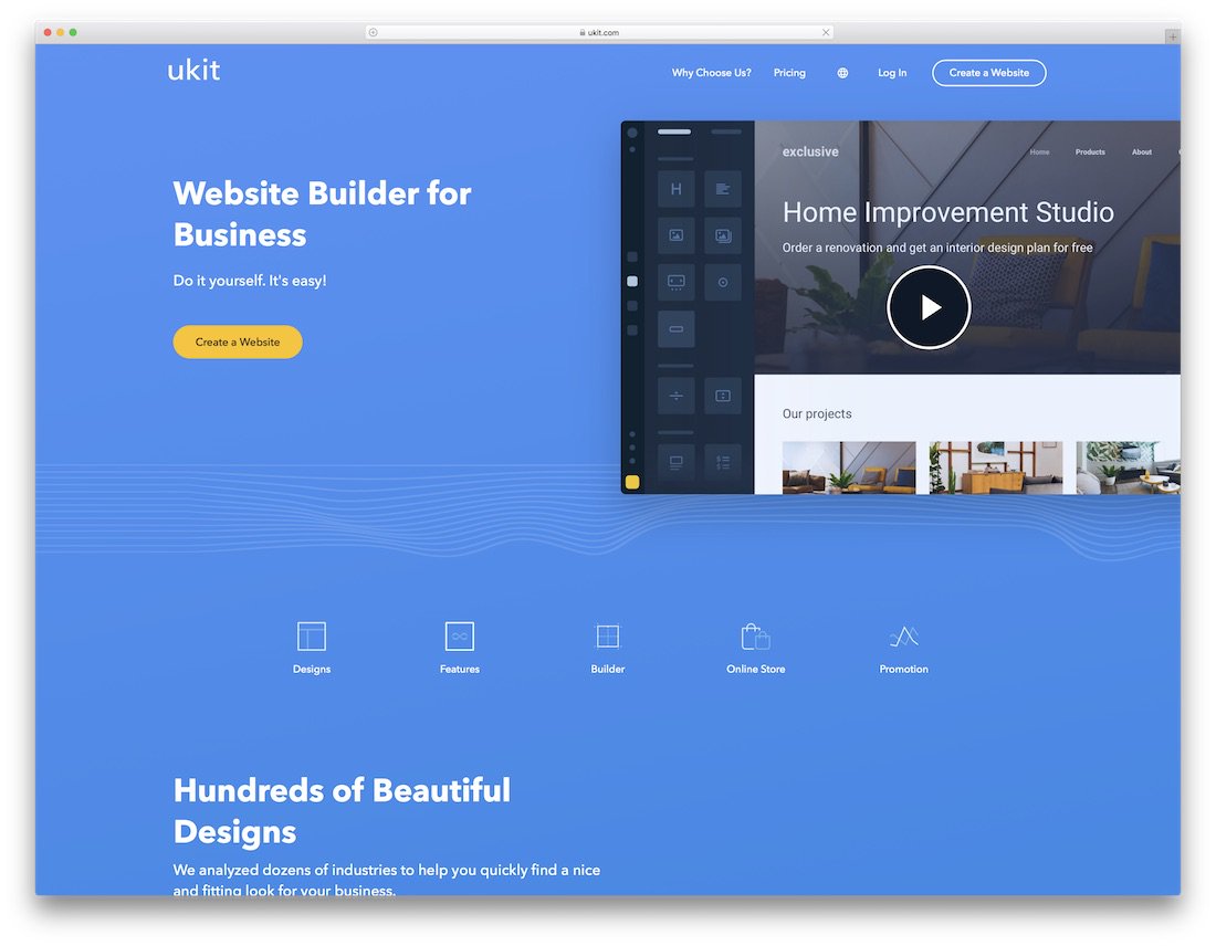 Ukit meilleur constructeur de site Web d'une page