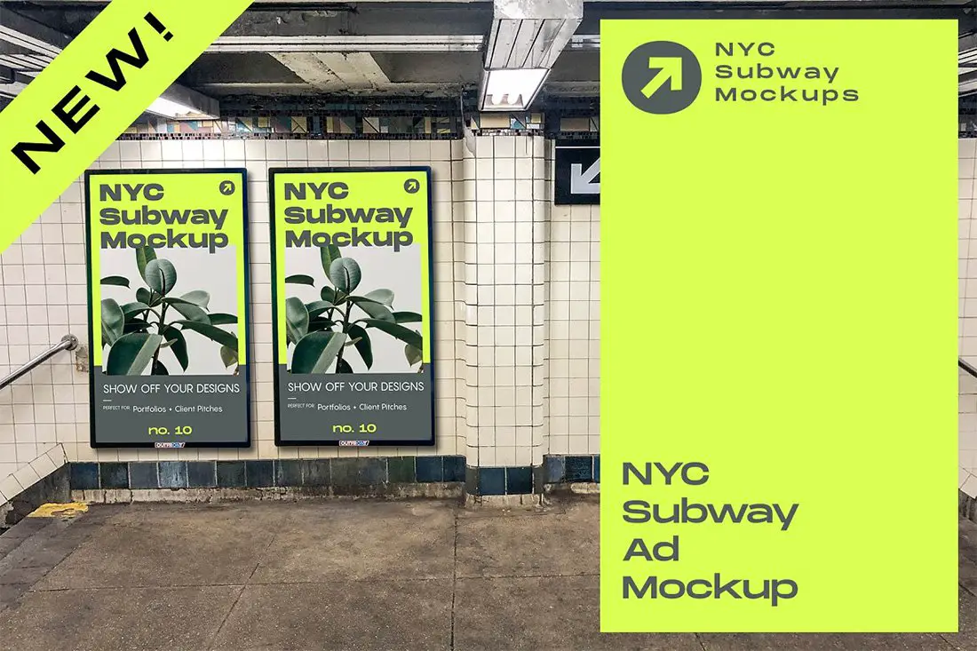 Maquette de panneau d'affichage du métro de New York