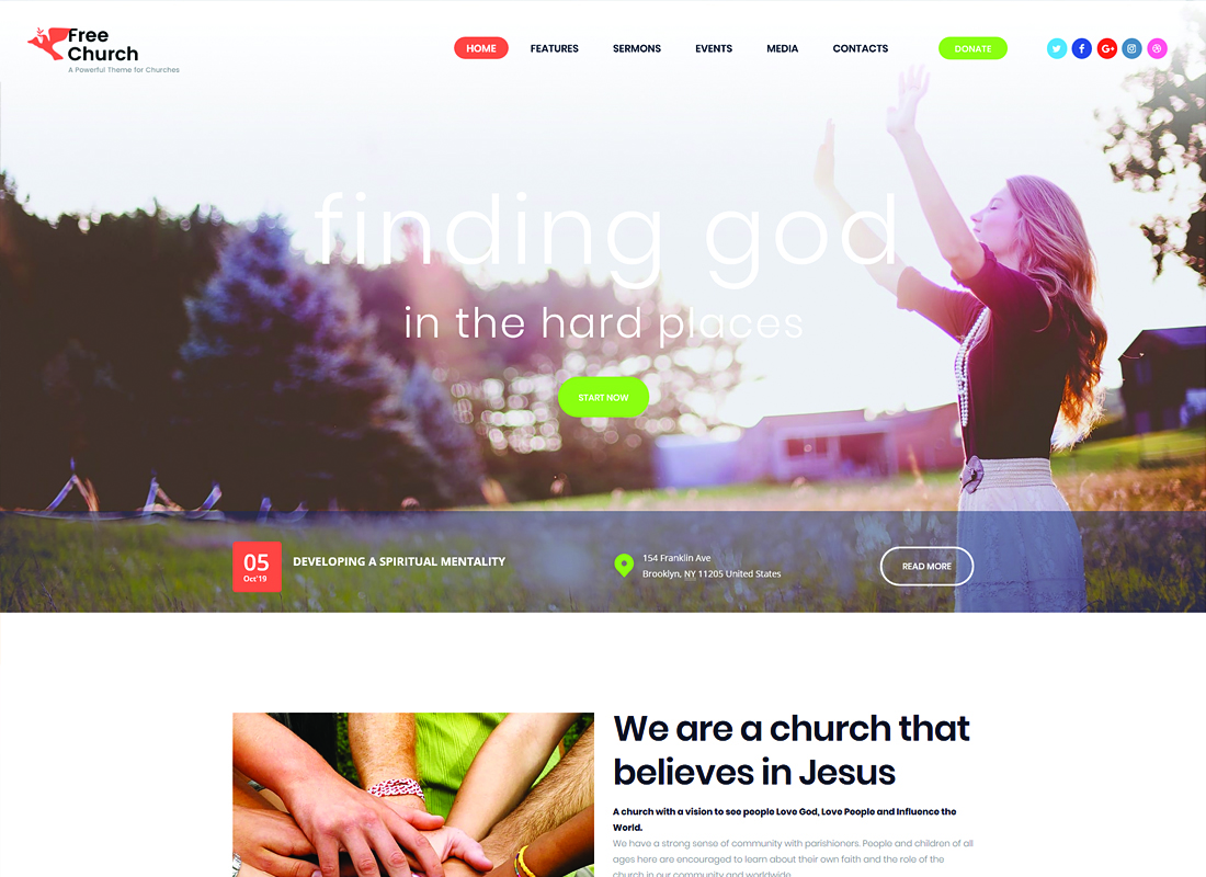 Free Church - Thème WordPress pour religion et charité