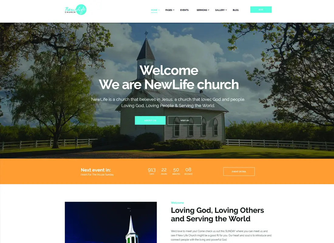 Nouvelle vie - Thème WordPress Eglise & Religion