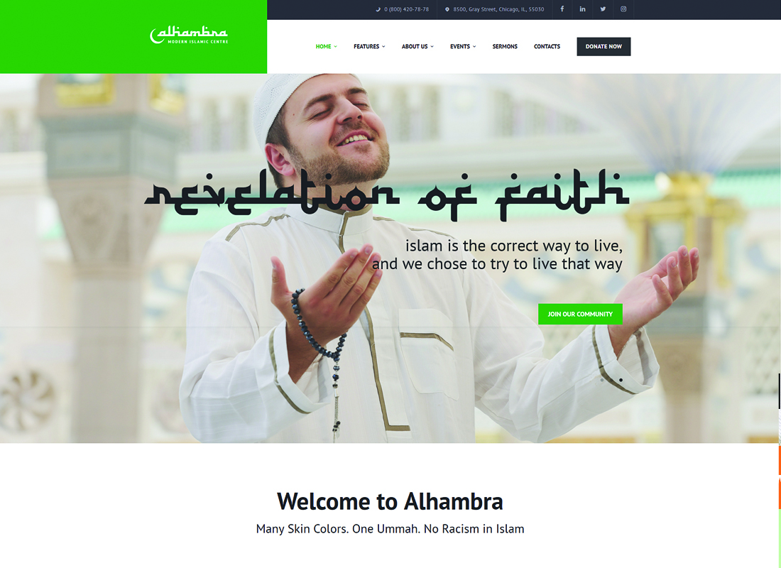 Alhambra - Centre Islamique Thème WordPress + RTL