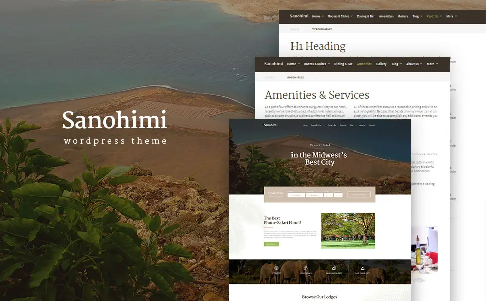  Sanohimi - Modèle WordPress pour réservation d'hôtel exotique