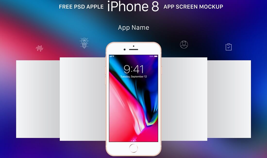 libre pomme or gris espace gris iphone 8 app maquette d'écran psd