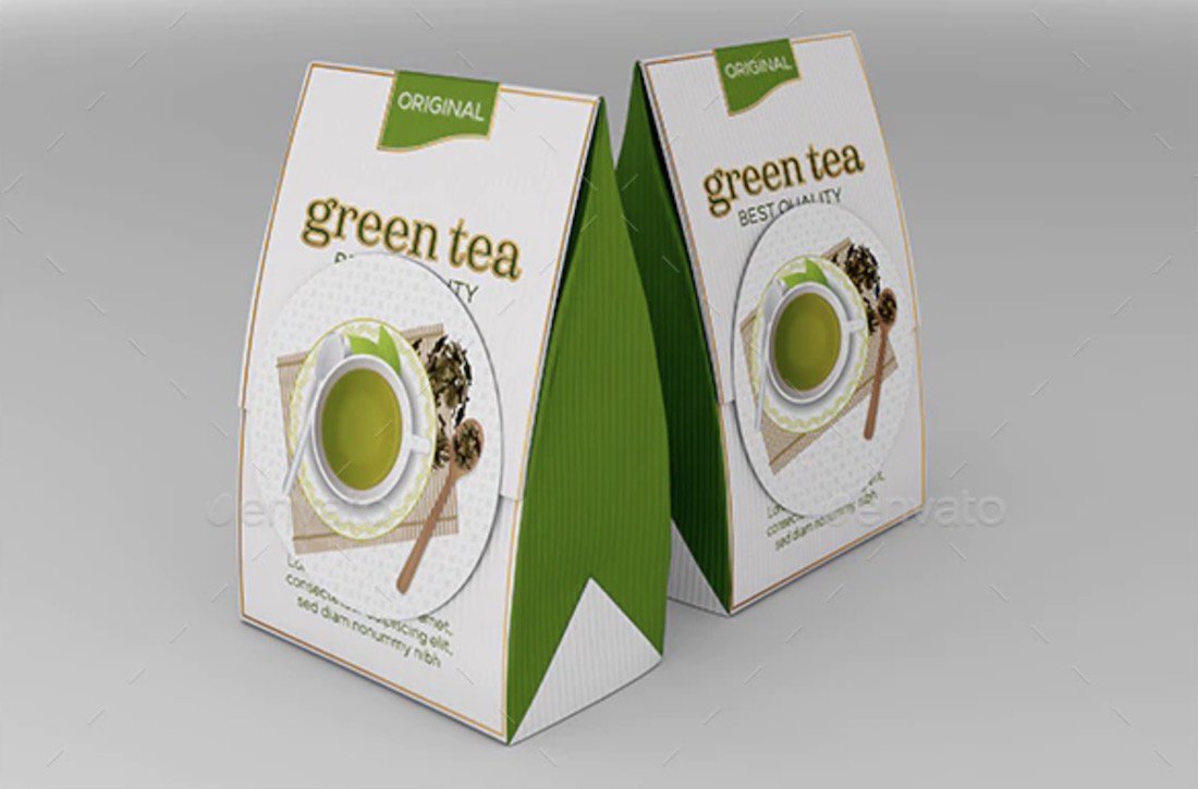 maquette de paquet de thé