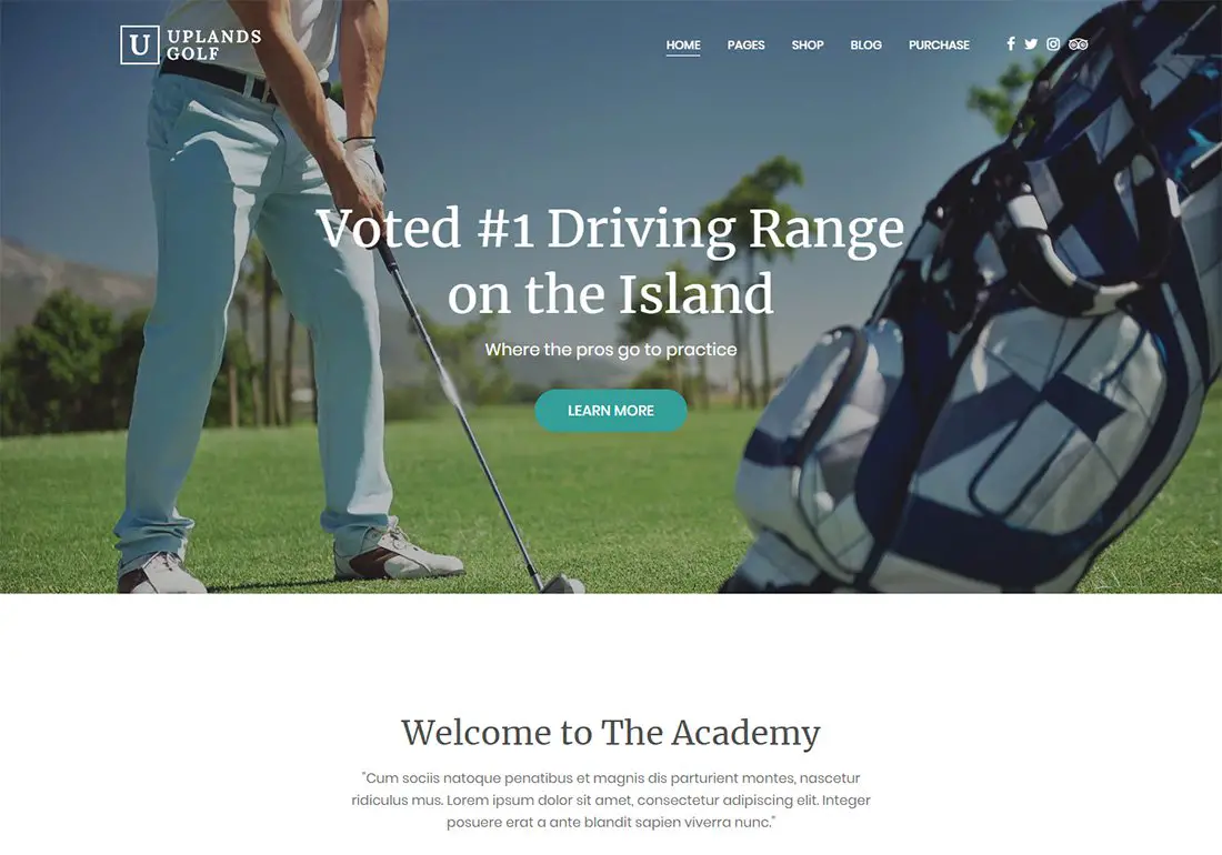 Thème de golf WordPress Uplands