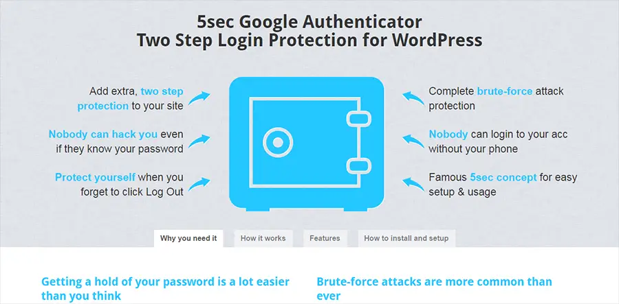5sec Google Authenticator pour WordPress Protection en deux étapes