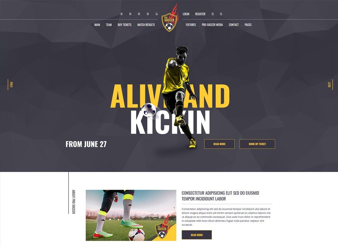 Soccer | Thème WordPress pour club de football et de football