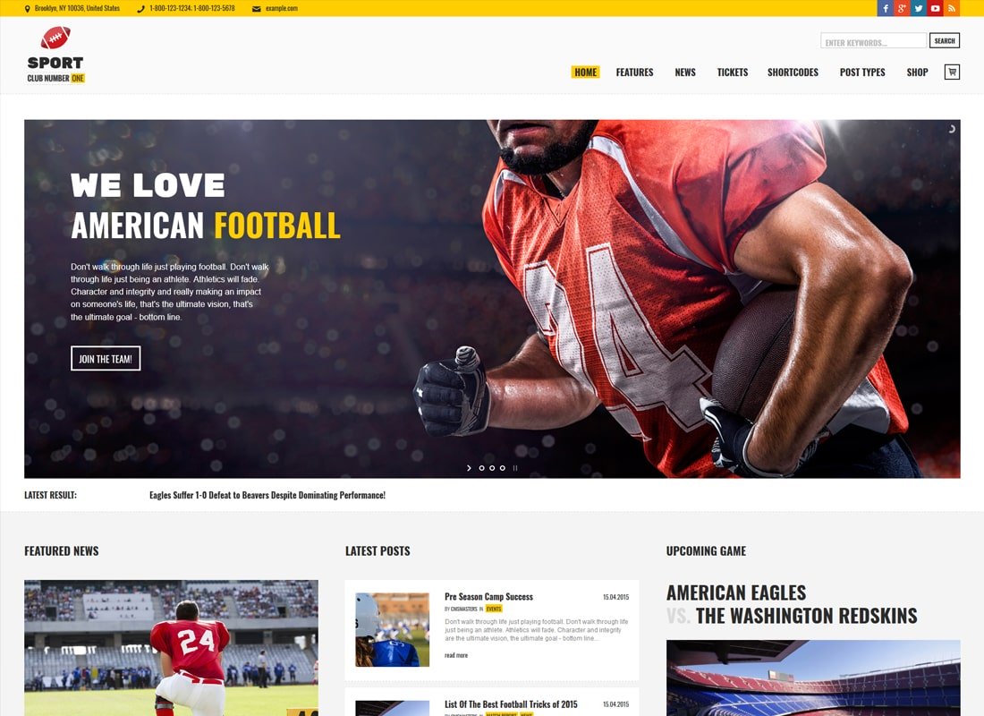 Club de sport | Football, Football, Thème WordPress actualités sportives