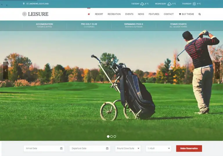 16 meilleurs thèmes de golf WordPress pour les sites Web de clubs de golf en 2019 5