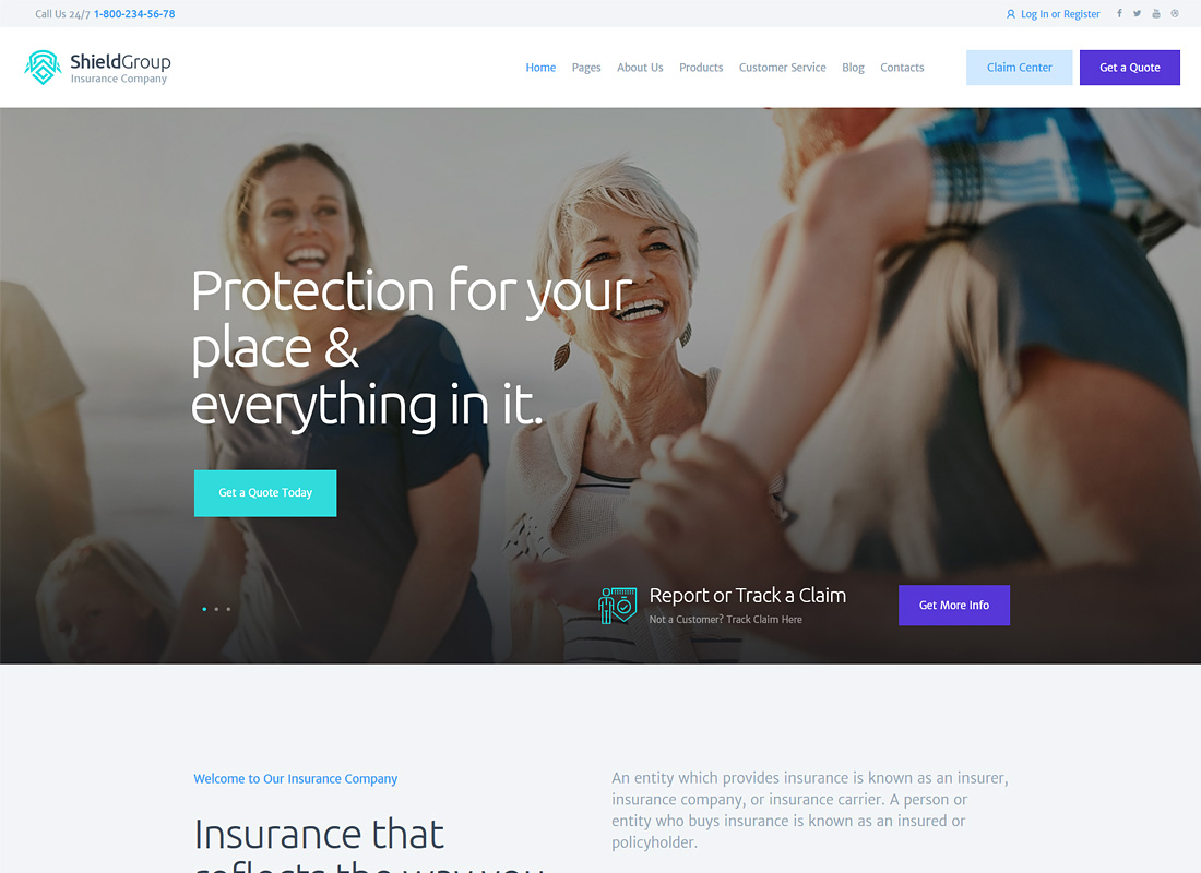 ShieldGroup | Un thème WordPress sur les assurances et les finances
