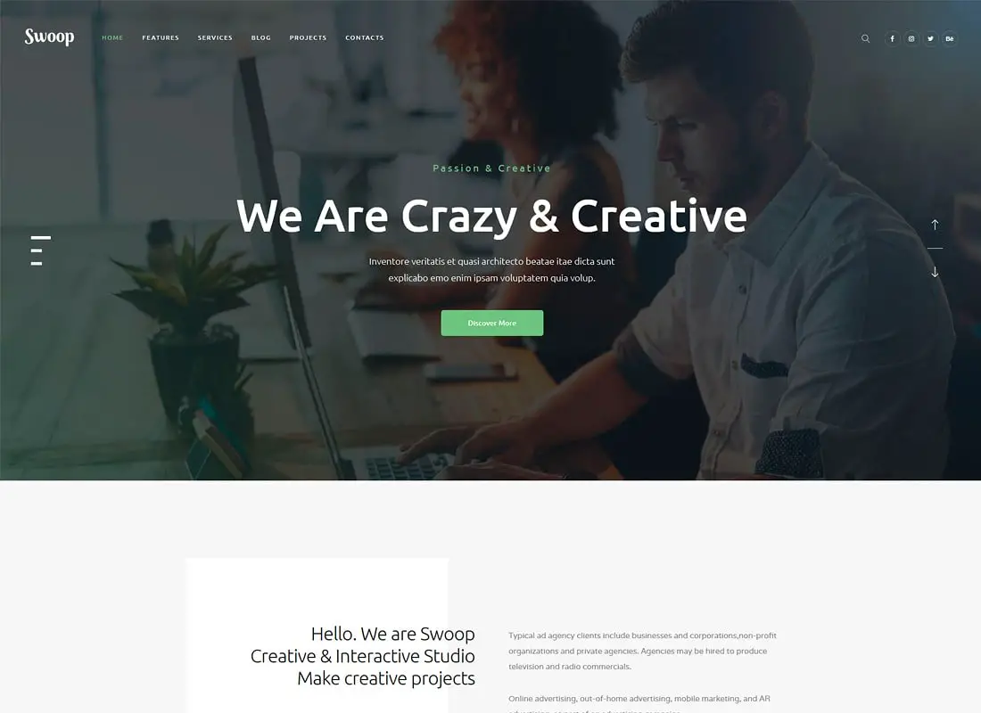 Swoop | Thème WordPress pour Web Studio & Agence créative