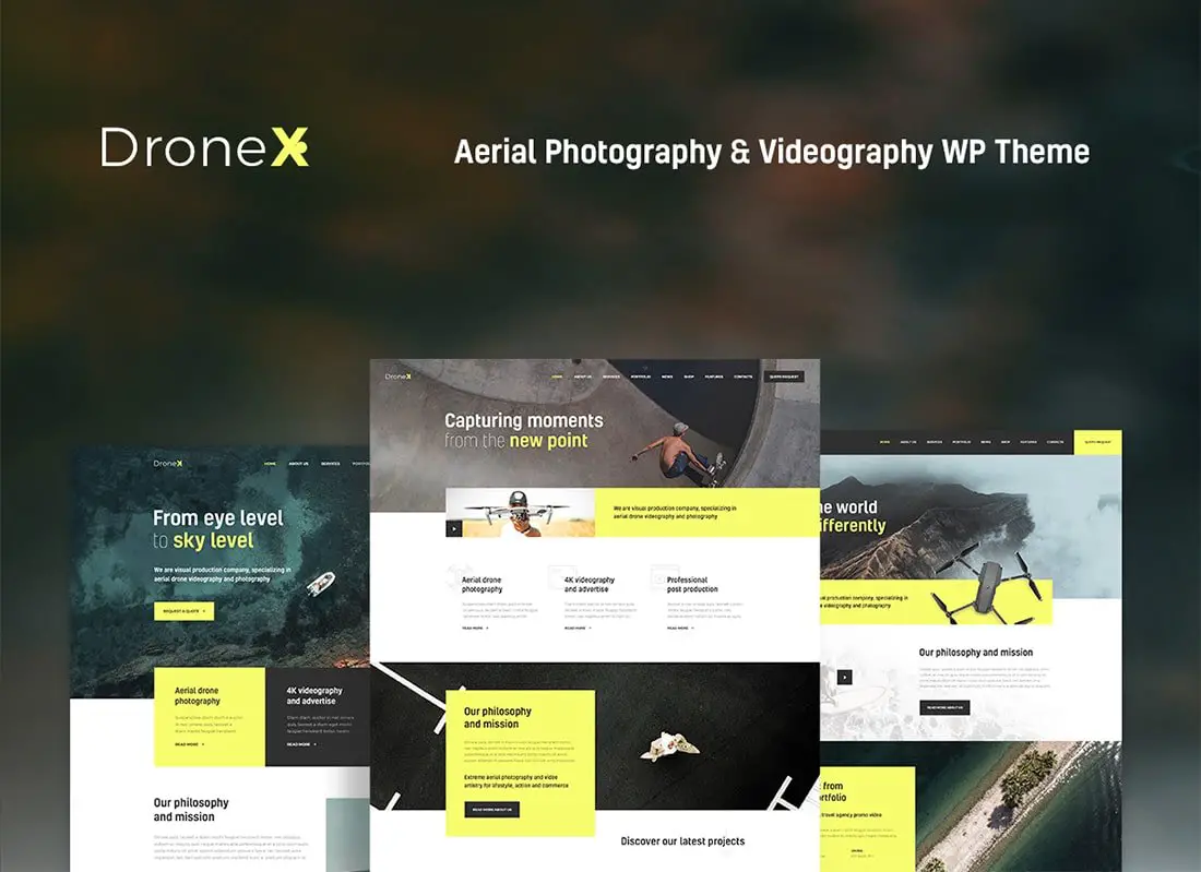 DroneX | Thème WordPress pour photographie aérienne et vidéographie