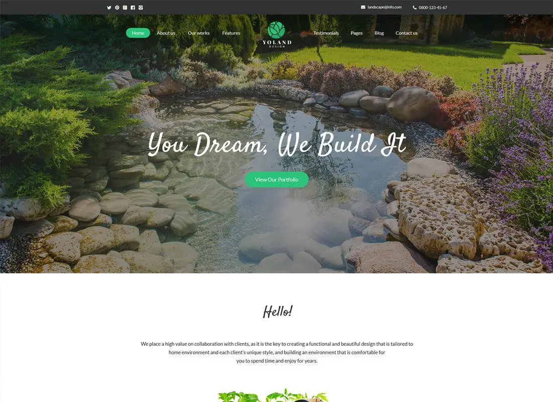 Yoland | Landscape Design & Garden Accessories Store WordPress Theme