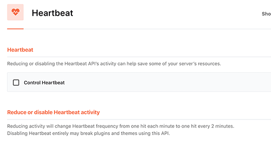 Contrôler l'API Heartbeat dans WordPress à l'aide de WP Rocket