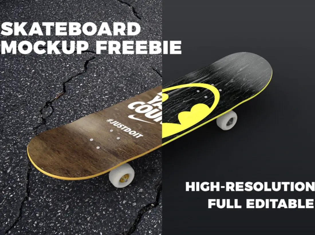 maquette de conception gratuite de skateboard psd