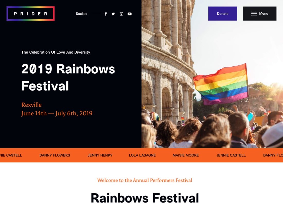 Prider | Thème WordPress + Bar des LGBT et du Festival des droits des gays