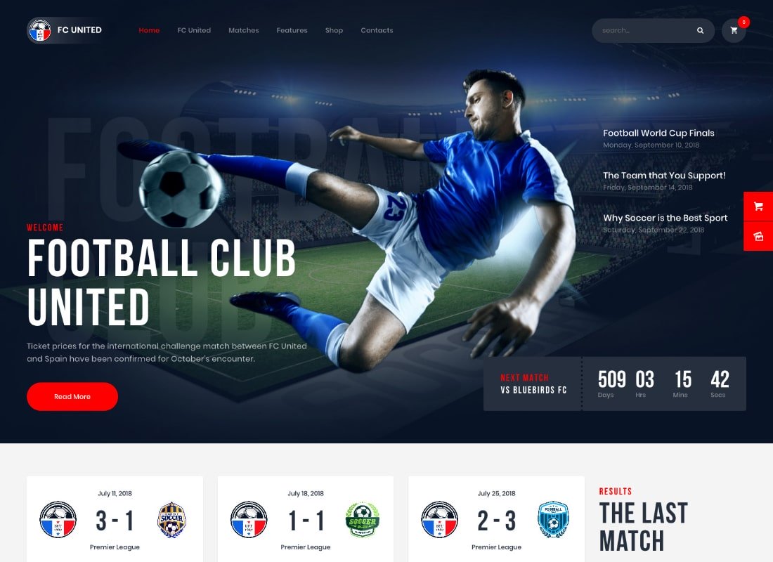 FC United | Football, Football WordPress Thème Sports