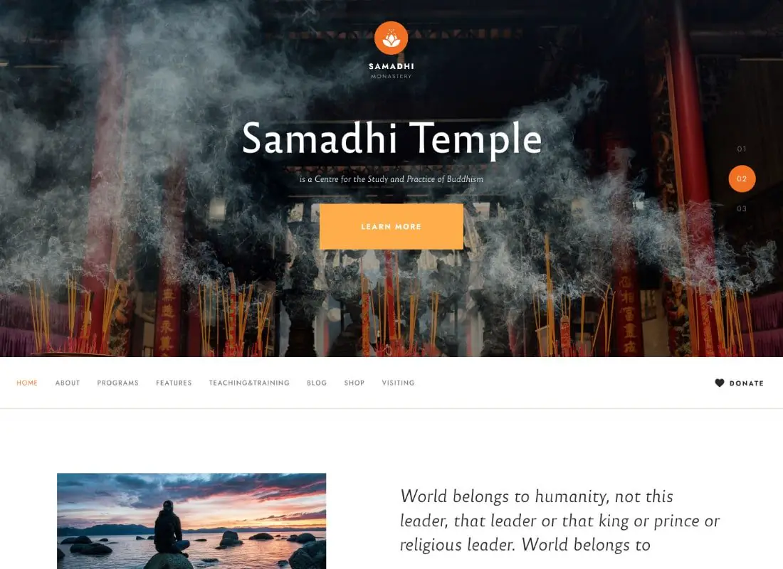 Samadhi | Temple bouddhiste oriental WordPress