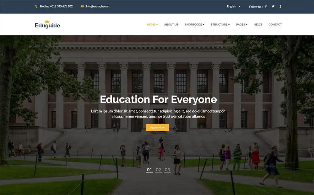Eduguide - Modèle de site Web d'éducation