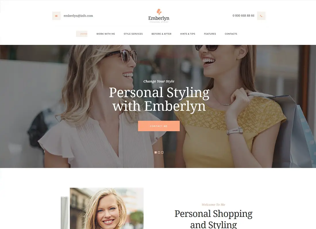Emberlyn | Thème WordPress pour styliste personnel