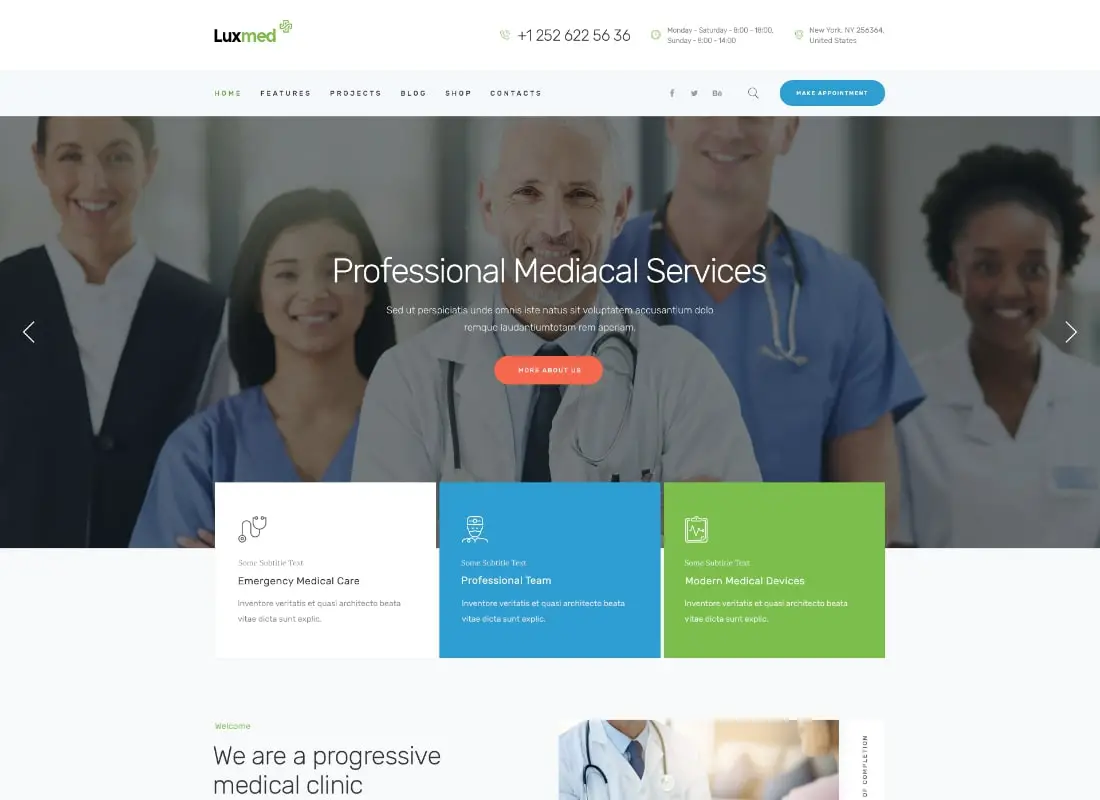 LuxMed | Thème WordPress médecine et santé