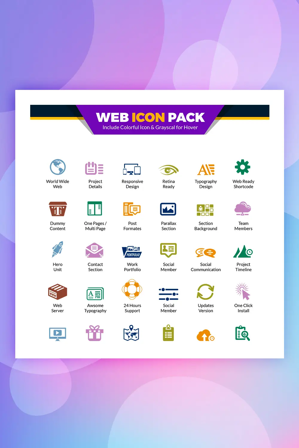 Pack Web | Vecteur de site Web pour une agence ou une entreprise de conception et de développement Web | Modèle d'icônes d'utilisation du site Web