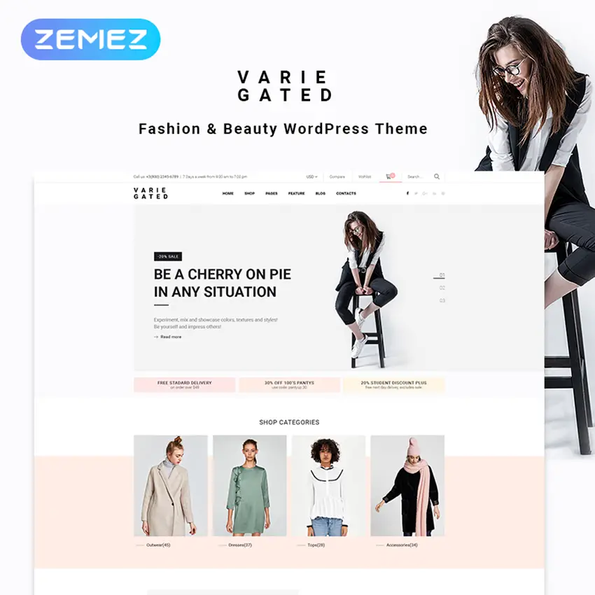 Varie Gated - Thème WooCommerce de la boutique en ligne de mode Elementor