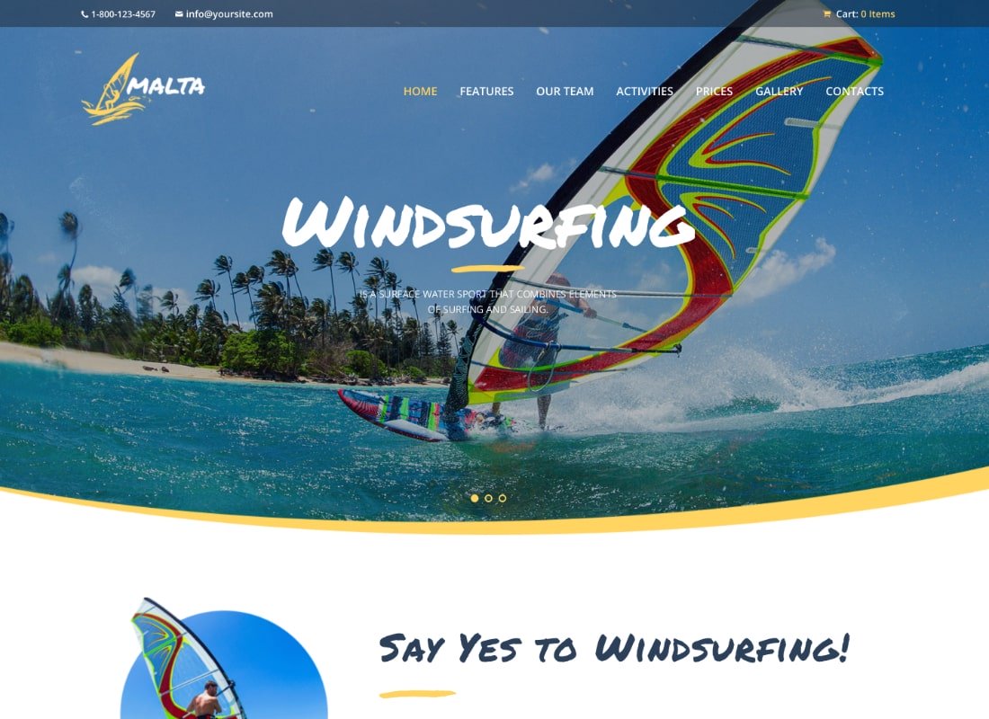 Malte | Thème WordPress pour la planche à voile, le kitesurf et le wakesurf