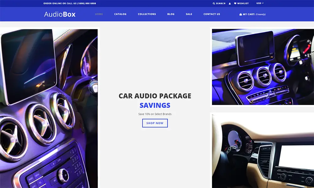 AudioBox - Thème Shopify moderne pour le commerce électronique de l'autoradio