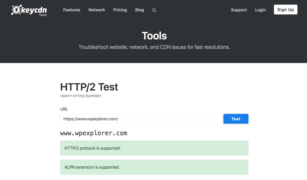 Test KeyCDN HTTP / 2