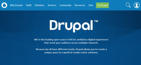 La première page de Drupal