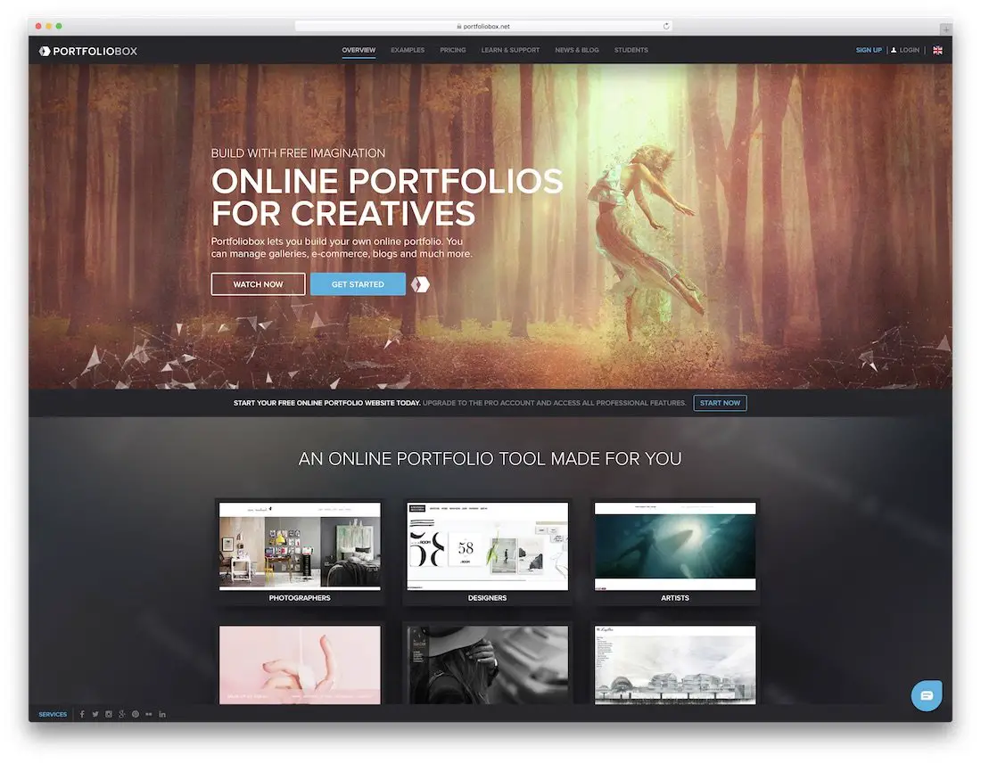 portfoliobox constructeur de site web de photographie gratuit