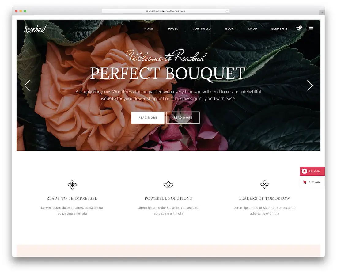 modèle de site Web de fleur de rosebud