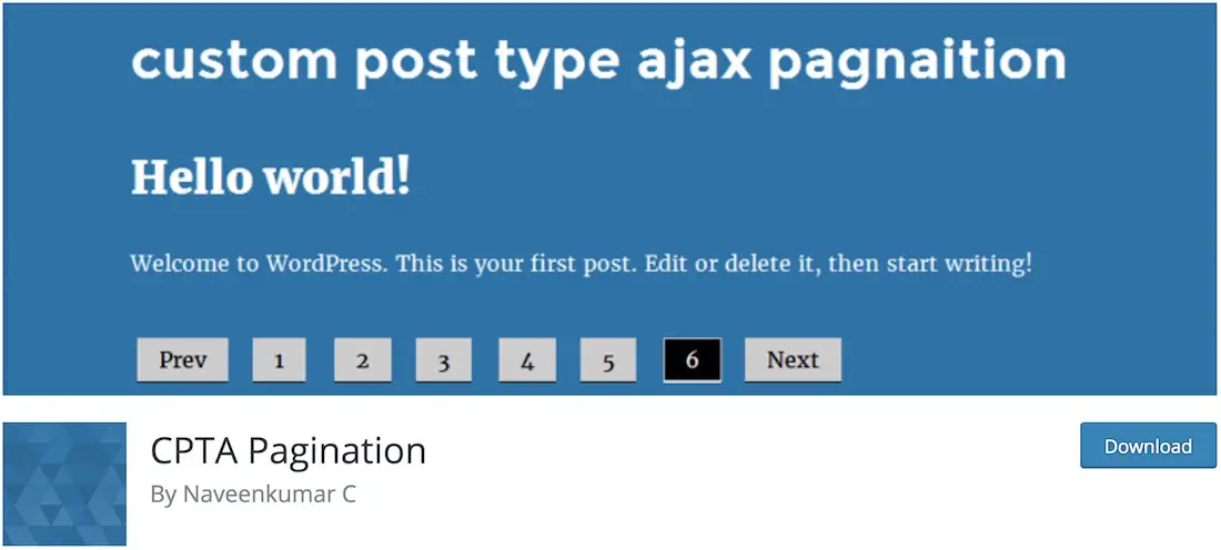 type de publication personnalisé plugin ajax pagination wordpress
