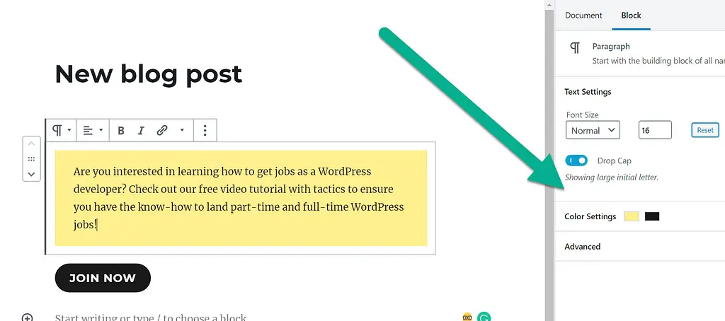 modifier les paramètres des blocs réutilisables WordPress