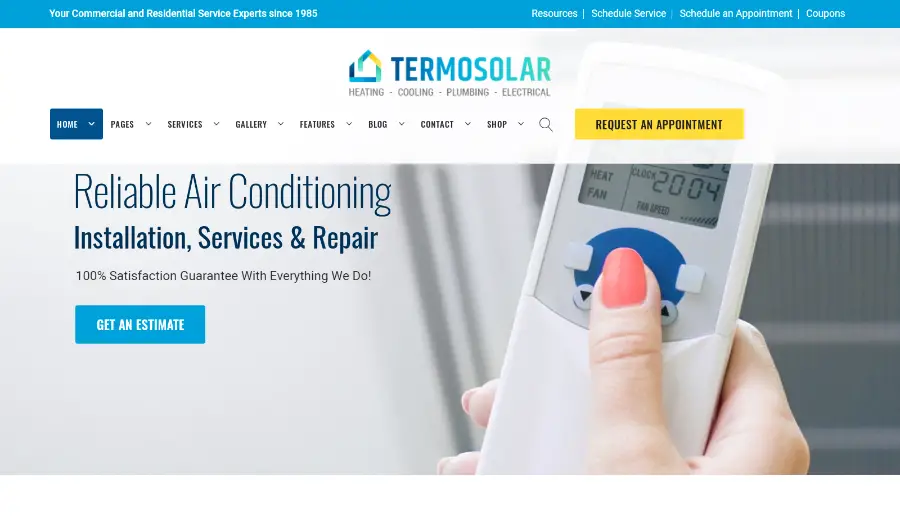 Termosolar - Thème WordPress pour services de maintenance