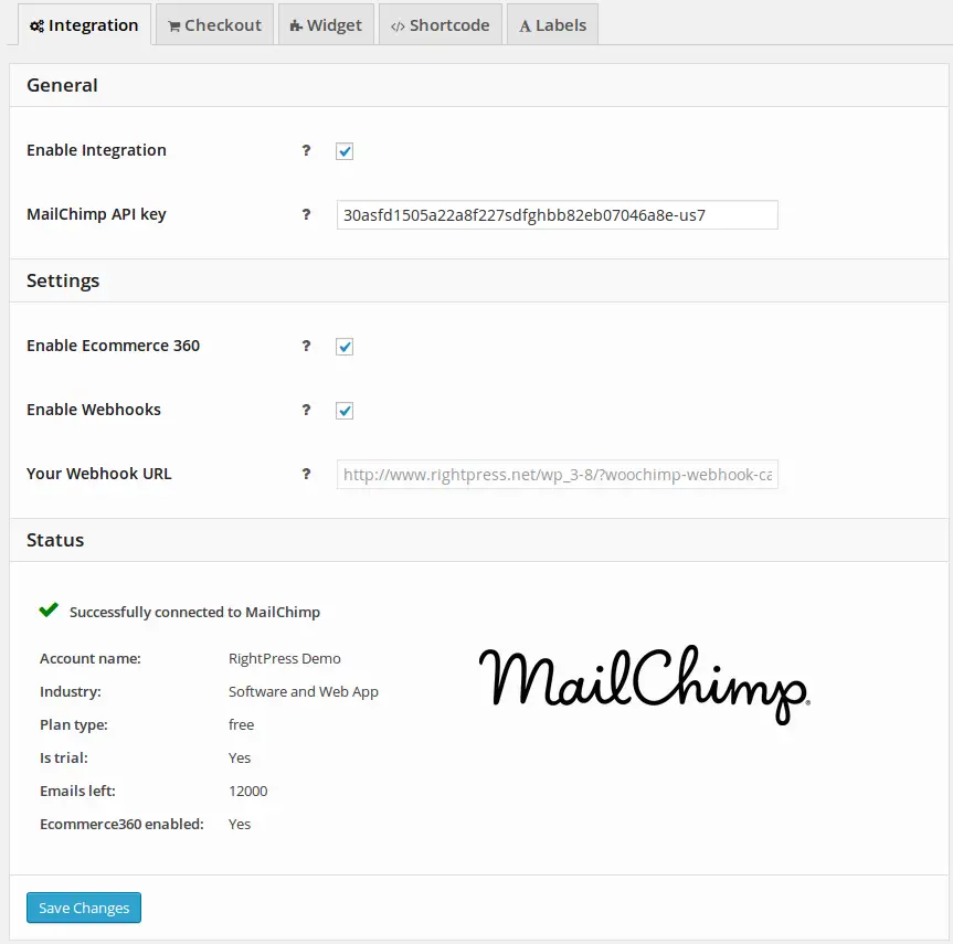 Plugins d'intégration WooCommerce Mailchimp