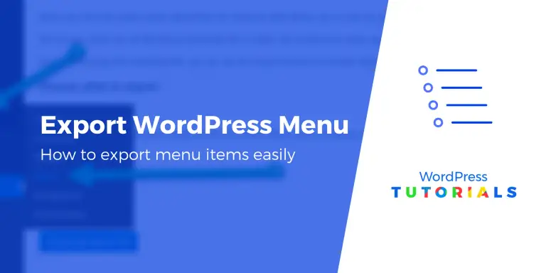 Comment exporter des éléments de menu WordPress 3