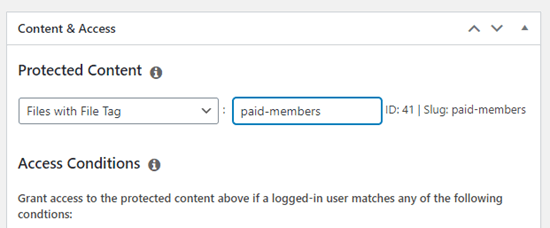 Adding the file tag to your membership rule 