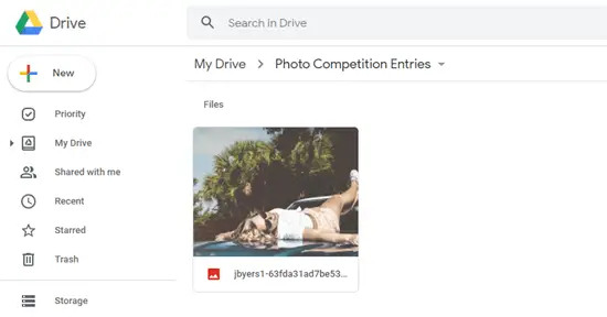 Affichage du fichier téléchargé dans Google Drive