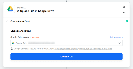 Zapier et Google Drive sont désormais connectés