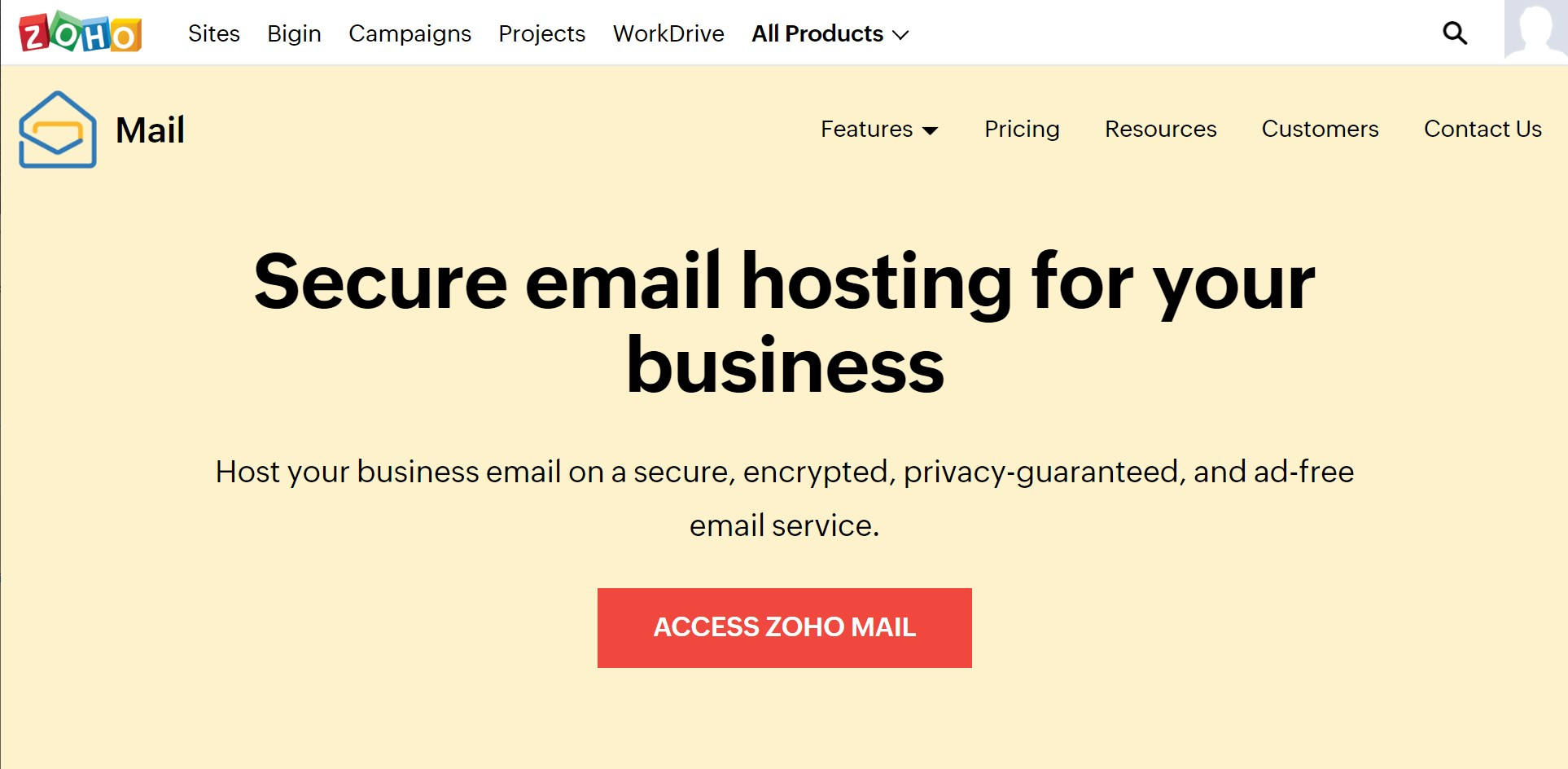 Hébergement de messagerie bon marché de Zoho Mail
