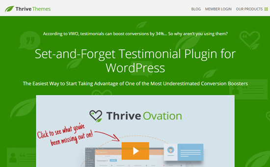 Le site Web Thrive Ovation