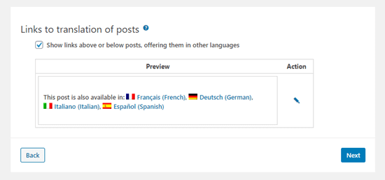 Configurer les liens de traduction pour vos articles